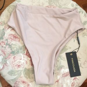 PINK COLADA XS HIGH RISE BIKIBI BOTTOM / NWT